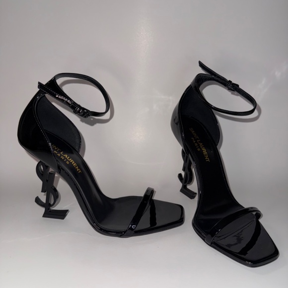 Saint Laurent Opyum 110 YSL Logo-Heel Sandals with Black Hardware - Picture 3 of 6
